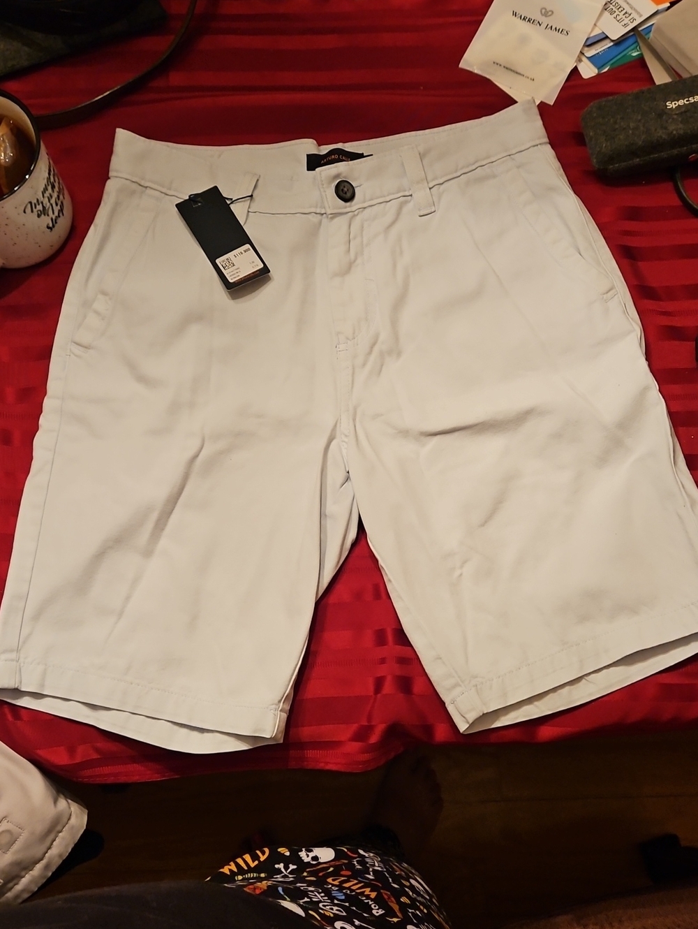 Men's Flat Front light blue Chino Shorts